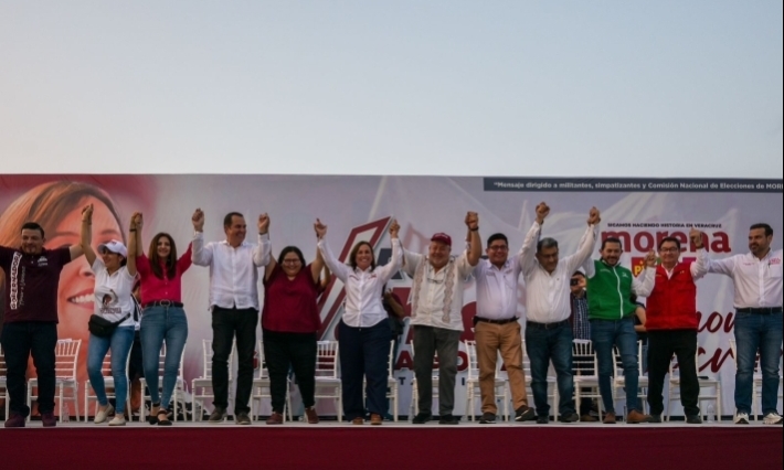 Rocío Nahle inicia precampaña en Veracruz con un llamado a consolidar la 4T en la entidad