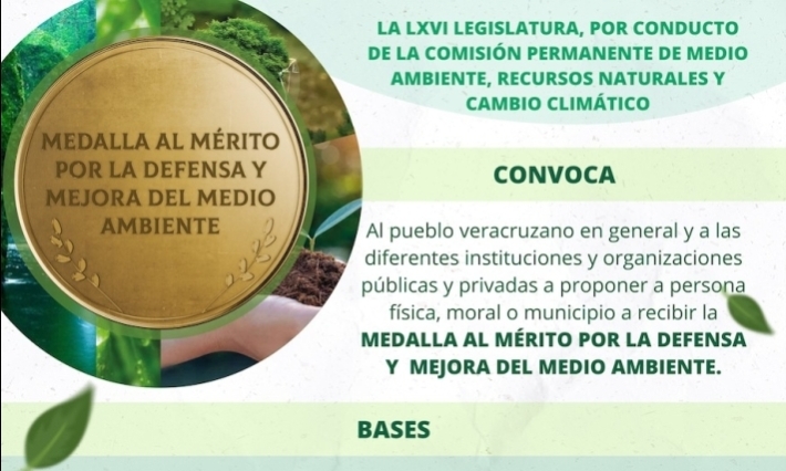 Invita Congreso a proponer candidaturas al Premio al Mérito Ambiental 2024