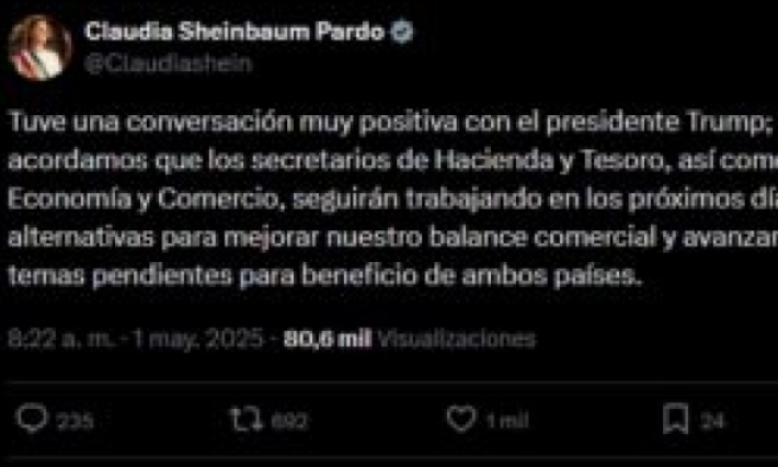 Claudia Sheinbaum y Donald Trump dialogan en favor del balance comercial