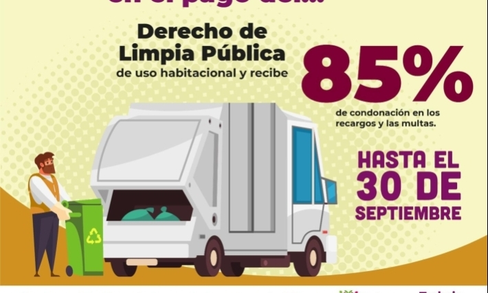 Continúa programa de condonación de multas y recargos en Predial y Limpia Pública